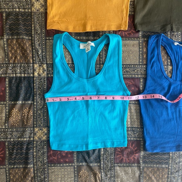 SOLD - 4 Racerback Cropped Tank Tops Small - Picture 3 of 6
